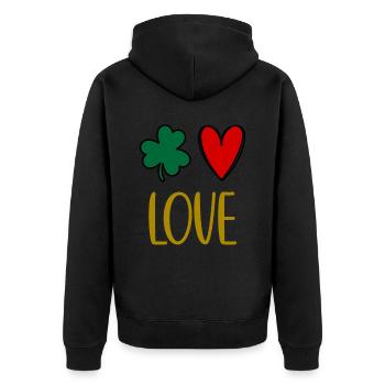 Accessoires de la Saint-Patrick Irlande Shamrock Décoration - Veste à capuche bio Premium Unisexe - noir - Dos - Nico (187cm)