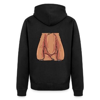 Sloth Costume - Unisex Premium Organic Zip Hoodie - black - Back - Nico (187cm)