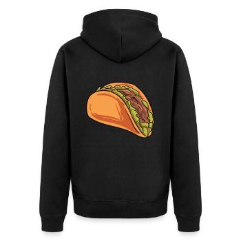 Taco Costume - Unisex Premium Organic Zip Hoodie - black - Back - Nico (187cm)
