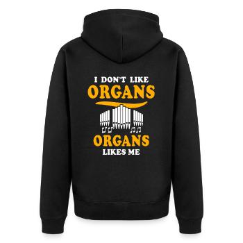Orgelspieler Organist - Unisex Premium Bio Zip Hoodie - Schwarz - Hinten - Nico (187cm)