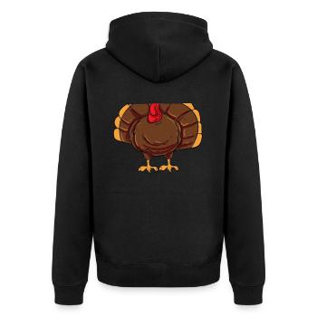 Turkey Costume Thanksgiving Turkey - Unisex Premium Organic Zip Hoodie - black - Back - Nico (187cm)