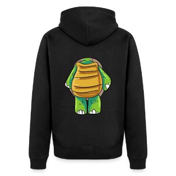 Turtle Costume - Unisex Premium Organic Zip Hoodie - black - Back - Nico (187cm)