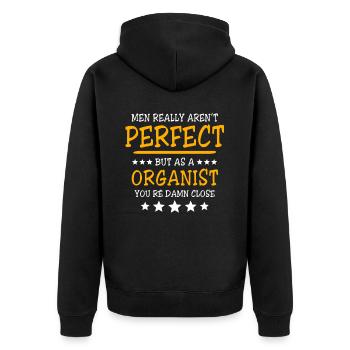 Orgelspieler Orgel Organist - Unisex Premium Bio Zip Hoodie - Schwarz - Hinten - Nico (187cm)