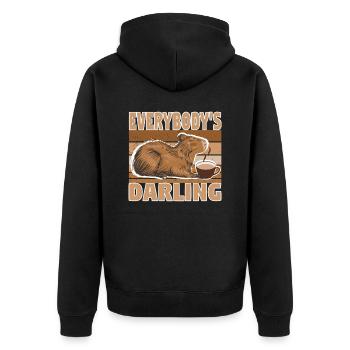 Wasserschwein Capybara Cappybara Fans Capy - Unisex Premium Organic Zip Hoodie - black - Back - Nico (187cm)