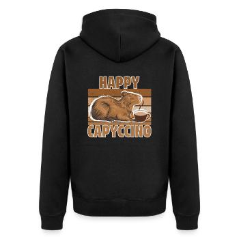 Capybara Capybara Coffee Cappybara Fans - Unisex Premium Organic Zip Hoodie - black - Back - Nico (187cm)