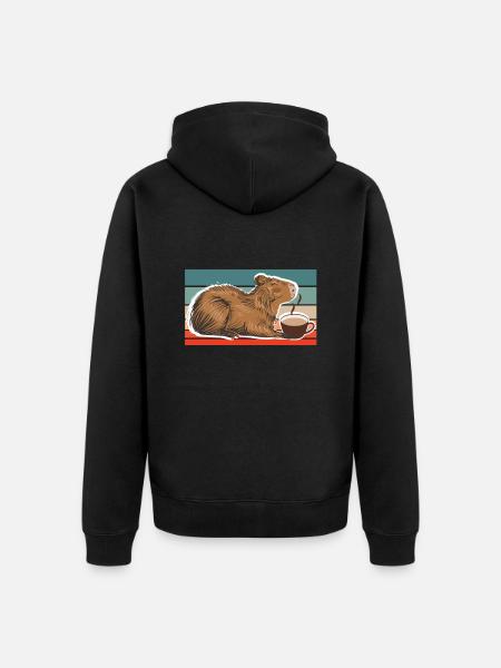Capybara Capybara Amis Capy Cappybara - Veste à capuche bio Premium Unisexe - noir