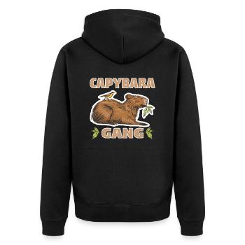 Wasserschwein Capybara Fan Club Cappybara Fans - Unisex Premium Organic Zip Hoodie - black - Back - Nico (187cm)