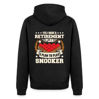 Snooker-Ruhestand - Unisex Premium Bio Zip Hoodie - Schwarz - Hinten - Nico (187cm)