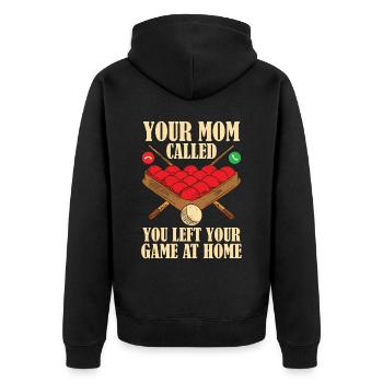 Cue Stick Snookerspieler Humor - Unisex Premium Bio Zip Hoodie - Schwarz - Hinten - Nico (187cm)