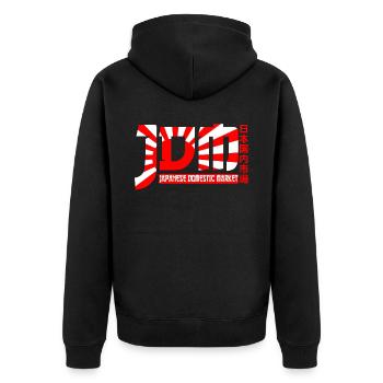 JDM Motorsport Auto Tuning Automotive - Unisex Premium Bio Zip Hoodie - Schwarz - Hinten - Nico (187cm)
