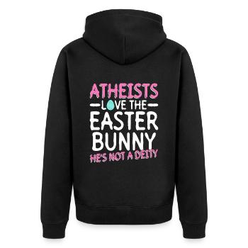Pâques athée Anti religion anti-Église Athéisme - Veste à capuche bio Premium Unisexe - noir - Dos - Nico (187cm)