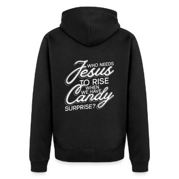 Pâques athée Anti religion anti-Église Athéisme - Veste à capuche bio Premium Unisexe - noir - Dos - Nico (187cm)