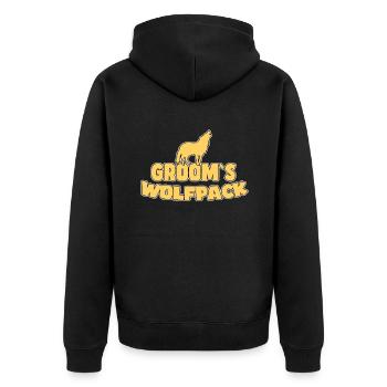 Groom's Wolf Pack - Unisex Premium Organic Zip Hoodie - black - Back - Nico (187cm)