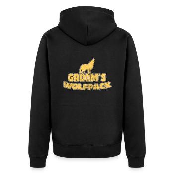 Groom's Wolf Pack - Unisex Premium Organic Zip Hoodie - black - Back - Nico (187cm)