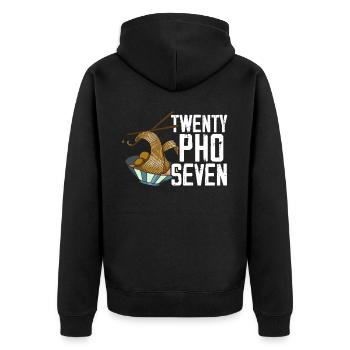 Twenty Pho Seven Vietnamese Noodles Asian Food - Unisex Premium Organic Zip Hoodie - black - Back - Nico (187cm)