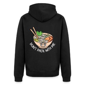 Pho Lover Chopsticks Vietnamese Noodles Asian Food - Unisex Premium Organic Zip Hoodie - black - Back - Nico (187cm)