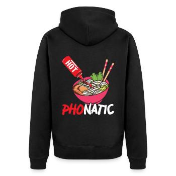 Pho Lover Chopsticks Vietnamese Noodles Asian Food - Unisex Premium Organic Zip Hoodie - black - Back - Nico (187cm)