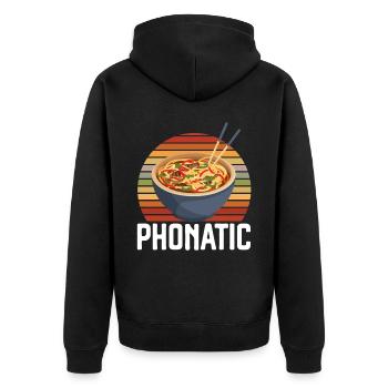 Pho Lover Chopsticks Nouilles vietnamiennes Cuisine asiatique - Veste à capuche bio Premium Unisexe - noir - Dos - Nico (187cm)