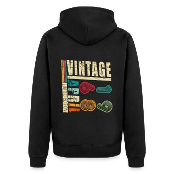 Avril 1968 Naissance - Veste à capuche bio Premium Unisexe - noir - Dos - Nico (187cm)