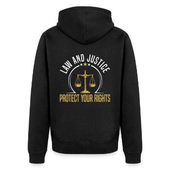 Droit et justice Protégez vos droits Avocat - Veste à capuche bio Premium Unisexe - noir - Dos - Nico (187cm)
