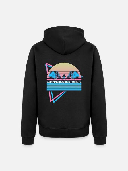 Fun camping camper Camp Retro - Unisex Premium Organic Zip Hoodie - black