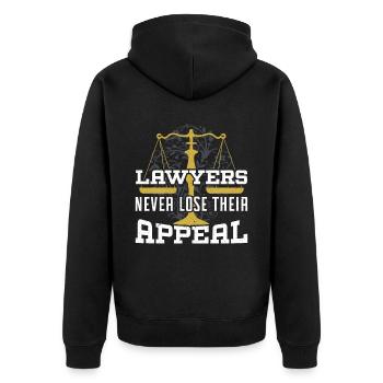 Richter Gerichtssaal Recht Richter Rechtsanwalt Rechtsanwalt - Unisex Premium Bio Zip Hoodie - Schwarz - Hinten - Nico (187cm)