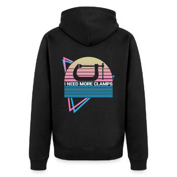 Lustiger Schreiner Schreinerarbeiten Retro - Unisex Premium Bio Zip Hoodie - Schwarz - Hinten - Nico (187cm)