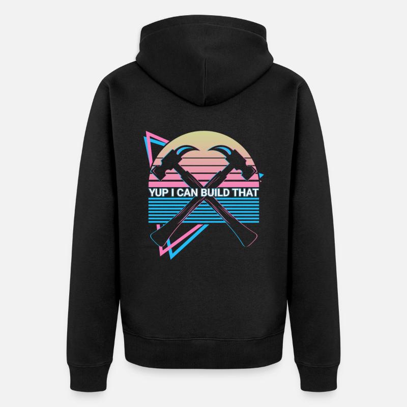 Drôle de charpentier Rétro Menuiserie - Veste à capuche bio Premium Unisexe - noir