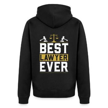 Juge Instance Salle d’audience Droit Justice Avocat Avocat - Veste à capuche bio Premium Unisexe - noir - Dos - Nico (187cm)