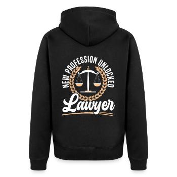 Richter Gerichtssaal Recht Richter Rechtsanwalt Rechtsanwalt - Unisex Premium Bio Zip Hoodie - Schwarz - Hinten - Nico (187cm)