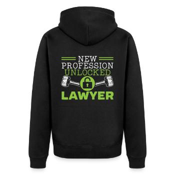 Juge Instance Salle d’audience Droit Justice Avocat Avocat - Veste à capuche bio Premium Unisexe - noir - Dos - Nico (187cm)
