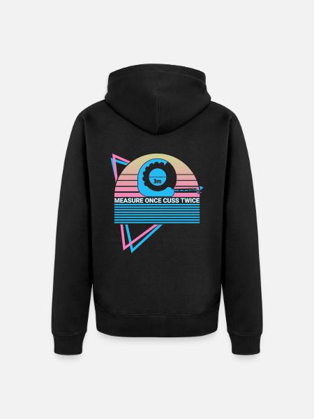 Funny Carpenter Retro Carpentry - Unisex Premium Organic Zip Hoodie - black