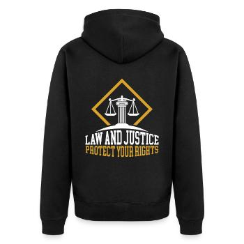 Droit et justice Protégez vos droits Avocat - Veste à capuche bio Premium Unisexe - noir - Dos - Nico (187cm)