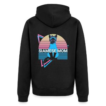Drôle de chat siamois Rétro - Veste à capuche bio Premium Unisexe - noir - Dos - Nico (187cm)