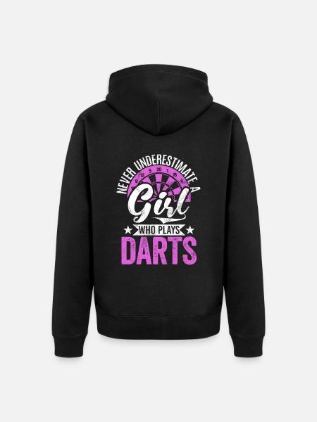 Retro dartskive Dartskive 180 til dartspillere - Premium økologisk unisex-hættejakke - sort