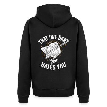 Retro dartboard Dartboard 180 for darts players - Unisex Premium Organic Zip Hoodie - black - Back - Nico (187cm)