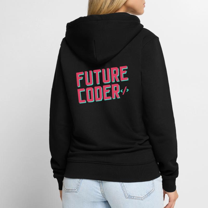 Zukünftiger Coder Coding Code Programmierer Unisex Premium Bio Zip Hoodie