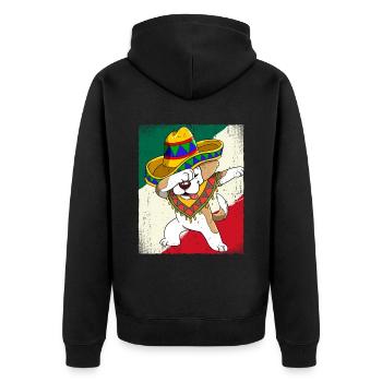 Dabbing Mexican Hund Cinco De Mayo - Unisex Premium Bio Zip Hoodie - Schwarz - Hinten - Nico (187cm)