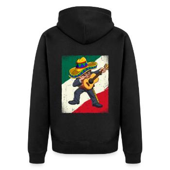 Dabbing Mexican Mariachi Cinco De Mayo - Unisex Premium Bio Zip Hoodie - Schwarz - Hinten - Nico (187cm)