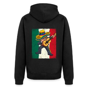 Dabbing Mexican Mariachi Cinco De Mayo - Unisex Premium Bio Zip Hoodie - Schwarz - Hinten - Nico (187cm)