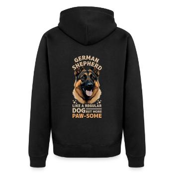 German Shepherd Like Regular Dog But Paw Some Funn - Unisex Premium Organic Zip Hoodie - black - Back - Nico (187cm)