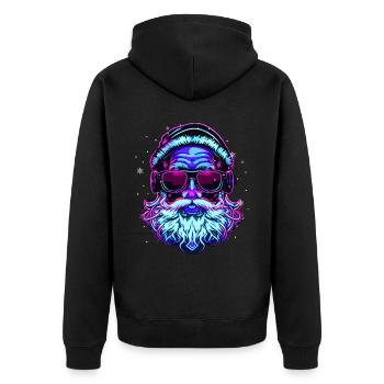 Vaporwave Père Noël Noël Esthétique Japonaise - Veste à capuche bio Premium Unisexe - noir - Dos - Nico (187cm)
