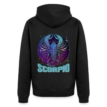Scorpio Celestial Scorpion Zodiac Symbol Scorpius - Unisex Premium Organic Zip Hoodie - black - Back - Nico (187cm)