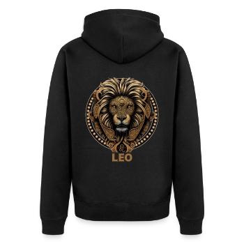 Symbole astrologique du zodiaque Lion Constellation - Veste à capuche bio Premium Unisexe - noir - Dos - Nico (187cm)