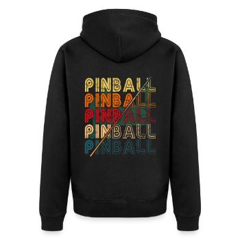 Pub Sports Flipperautomat - Retro-Flipperspiel - Unisex Premium Bio Zip Hoodie - Schwarz - Hinten - Nico (187cm)