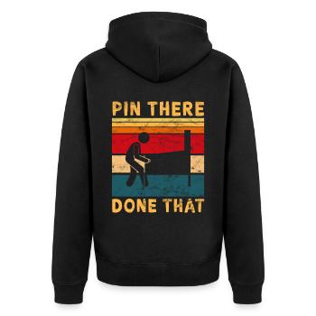 Pub Sports Flipperautomat - Retro-Flipperspiel - Unisex Premium Bio Zip Hoodie - Schwarz - Hinten - Nico (187cm)