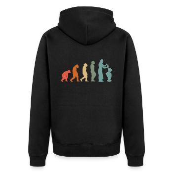 Steinmetz Handwerker Steinbildhauer Vintage - Unisex Premium Bio Zip Hoodie - Schwarz - Hinten - Nico (187cm)