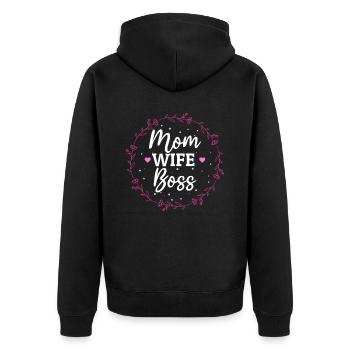 Pour la meilleure maman du monde ! Pour la fête des mères - Veste à capuche bio Premium Unisexe - noir - Dos - Nico (187cm)