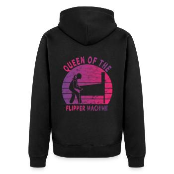 Pub Sports Flipperautomat - Retro-Flipperspiel - Unisex Premium Bio Zip Hoodie - Schwarz - Hinten - Nico (187cm)