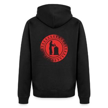 Bildhauer Handwerker Steinbildhauer Grabsteine - Unisex Premium Bio Zip Hoodie - Schwarz - Hinten - Nico (187cm)